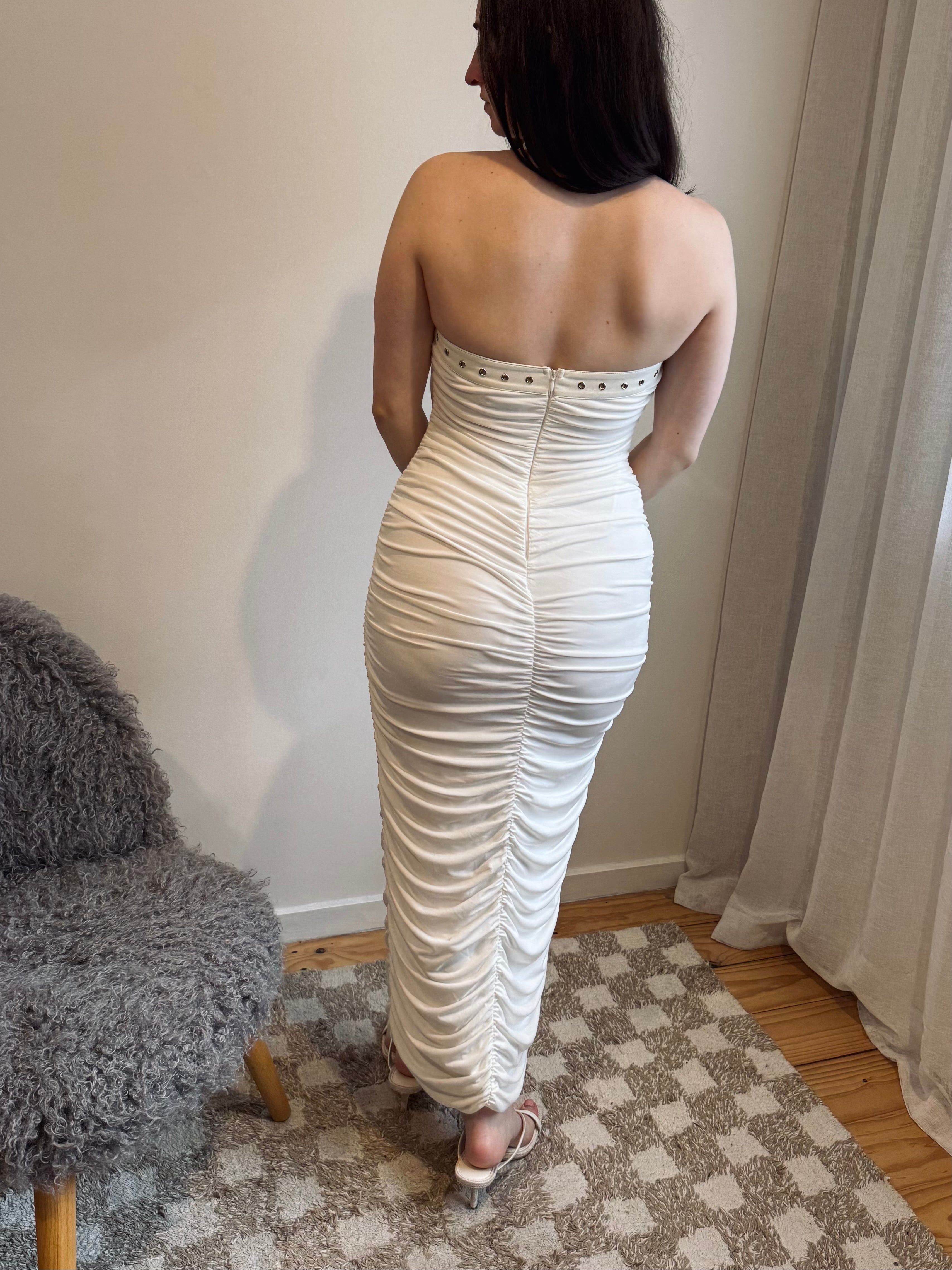 Vintage Karen Millen ruched halter dress