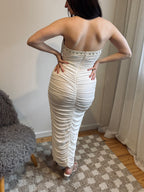 Vintage Karen Millen ruched halter dress