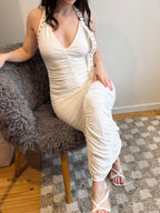 Vintage Karen Millen ruched halter dress