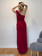 Vintage Vera Wang red cascading ruffle gown