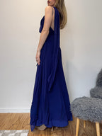 Vintage BCBG silk draped maxi dress