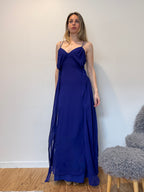 Vintage BCBG silk draped maxi dress