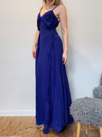 Vintage BCBG silk draped maxi dress